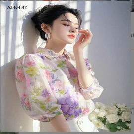 ÁO SƠ MI HOA CHO NỮ -sỉ 198k