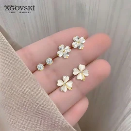 KHUYÊN TAI CỎ 4 LÁ HÃNG AGOVSKI -sỉ 155k
