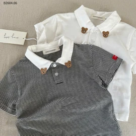 ÁO POLO CỘC TAY CỔ GẤU CHO BÉ TRAI-sỉ 137k