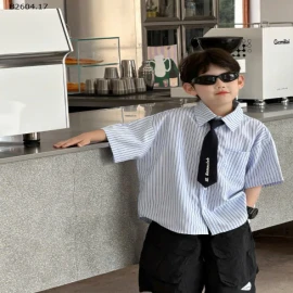 ÁO SƠ MI CỘC TAY KÈM CÀ VẠT BT TAIRU -sỉ 145k