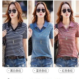 Áo polo kẻ cộc tay sọc ngang - sỉ 135k