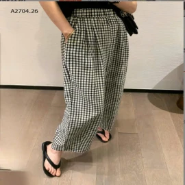 QUẦN DÁNG RỘNG KẺ CARO CHO NỮ -sỉ 145k