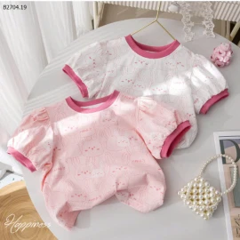 ÁO CHO BÉ GÁI HOẠ TIẾT THỎ-sỉ 85k