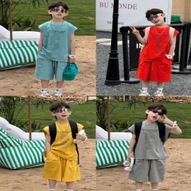 Set áo phông chữ quần short trơn màu Tarus -sỉ 212k