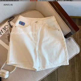 Quần sooc trắng thêu gấu-sỉ 120k