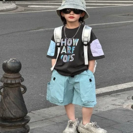 ÁO PHÔNG TAY PHỐI MÀU SHORT XANH -sỉ Áo : 129k           Quần : 148k 