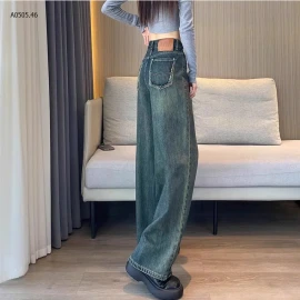 QUẦN JEAN SUÔNG GẤU IN HOA -sỉ 175k