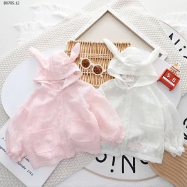 ÁO KHOÁC MỎNG TAI THỎ CHO BÉ GÁI-sỉ 80k