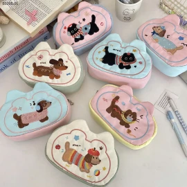 TÚI ĐỰNG BÚT HÌNH CHÓ MÈO DỄ THƯƠNG CHO BÉ - sỉ 75k