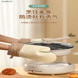 COMBO 2 GĂNG TAY SILICONE LÒ NƯỚNG GẤU TRẮNG  - sỉ 72k/set 2c
