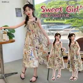 VÁY HAI DÂY HỌA TIẾT BÉ GÁI-Sỉ 138k