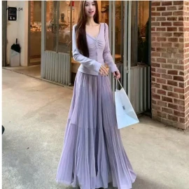 CHÂN VÁY XẾP LY DÁNG DÀI  - sỉ 186k