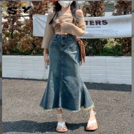 CHÂN VÁY JEANS DÁNG DÀI  - sỉ 157k