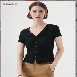 ÁO THUN CỔ V CANVAUS NỮ - sỉ 199k