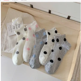 SET 5 ĐÔI TẤT CHẤM BI CHO NỮ  - Sỉ 50k/1 set 5 đôi mix màu 