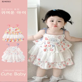 VÁY 2 DÂY CHO BÉ GÁI3 - Sỉ giá  mẫu 1, 2 ( váy ): 192k  mẫu 3, 4 ( kèm mũ ): 272k 