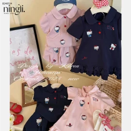 VÁY CỘC TAY HELLO KITTY CHO BÉ  - sỉ 132k