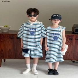 SET COUPLE KẺ CHO BÉ-Sỉ Giá sỉ như sau   mẫu 1 : 181k mẫu 2: 165k         mẫu 3 chỉ áo  : 126k          mấu 4: 166k