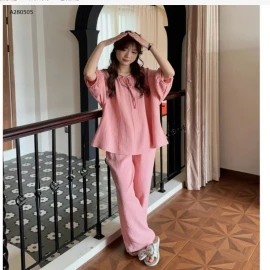 BỘ NGỦ ÁO TAY LỠ QUẦN DÀI MSUSU CHO NỮ  - sỉ 219k