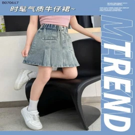 CHÂN VÁY JEAN XẾP LY CHO BÉ GÁI SZ ĐẠI-sỉ 136k