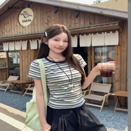  ÁO KẺ NGANG PHỐI MÀU NỮ  - sỉ 116k