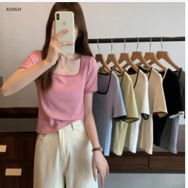ÁO THUN CỔ VUÔNG NỮ - sỉ 90k