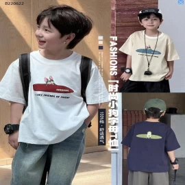 Áo thun tay ngắn in hình chú chó  AMBB cho bé-Sỉ 112k