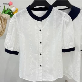 ÁO SƠ MI PHỐI VIỀN CHO NỮ  - sỉ 122k