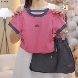  Bộ quần áo thể thao cotton tay ngắn váy ngắn -sỉ 80-110 giá 83k  sz 120-150 giá  95k