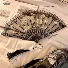 QUẠT REN HOA CẦM TAY - sỉ 53k/set 2c