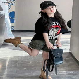 SET ÁO PHÔNG ĐEN MIX SHORT BÈO BG- Sỉ giá áo: 145k  quần: 188k 