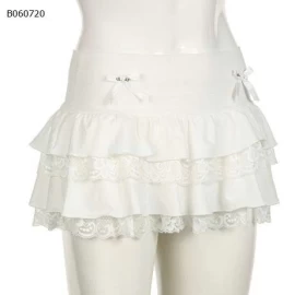 CHÂN VÁY DENIM PHỐI REN ĐÍNH NƠ- Sỉ giá 177K