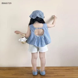 SET ÁO SÁT NÁCH HỞ LƯNG + QUẦN SHORT BÉ GÁI-Sỉ giá 258K