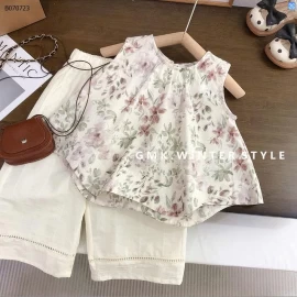 SÉT ÁO HOA SÁT NÁCH MIX QUẦN SUÔNG - sỉ 213k