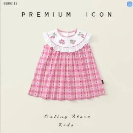 VÁY HỒNG KẺ CARO CHO BÉ-Sỉ giá 135k