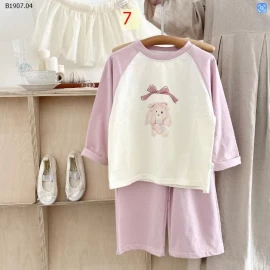 Bộ đồ ngủ trẻ em mặc nhà kiểu AB tay raglan Hàn Quốc -Sỉ giá Sz 80-120 :99k Sz 130-160 :135k