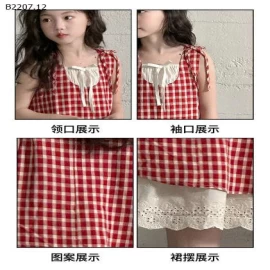 VÁY KẺ CARO CHO BÉ GÁI-Sỉ giá 183k