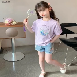 QUẦN SHORT JEAN HỌA TIẾT HOA CHO BÉ - sỉ 82k