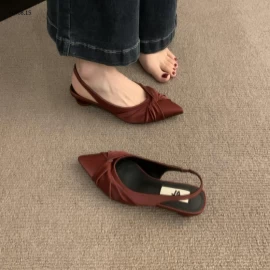 GIÀY MŨI NHỌN HỞ GÓT ĐẾ THẤP- sỉ 166k