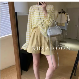 ÁO THUN KẺ MỎNG DÀI TAY CHO NỮ - sỉ 95k