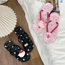 Dép xỏ ngón in hình mèo nơ NỮ-59k/đôi bán từ 2 đôi  