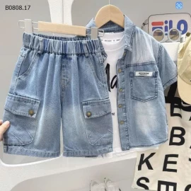 ÁO SƠ MI JEAN CỘC TAY BT-Sỉ giá 193k
