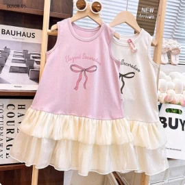 VÁY SÁT NÁCH NƠ CHO BÉ GÁI-Sỉ giá Sz 90-120: 103k Sz 130-160: 114k