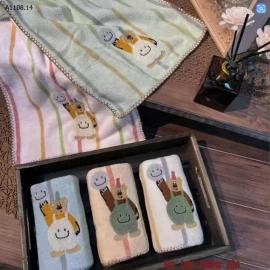 COMBO 3C KHĂN TẮM THÊU GẤU SZ ĐẠI -Sỉ 188k/ combo 3c mix màu