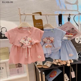   BỘ CỘC TAY  HÌNH CÔ GÁI CHO BÉ GÁI -Sỉ Sz 80-110: 95k Sz 120-150: 109k