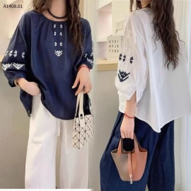 ÁO SƠ MI BABYDOLL THÊU CỔ TAY -Sỉ 179k 