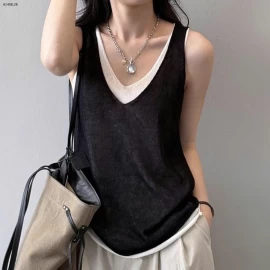 ÁO SÁT NÁCH CỔ V CHO NỮ -Sỉ giá 109k