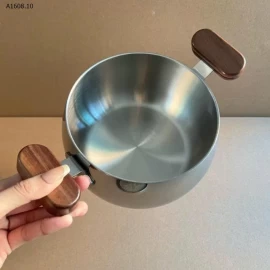 NỒI THÉP KHÔNG GỈ TAY CẦM GỖ bằng thép không gỉ 316-Sỉ giá m1: 288k  m2: 327k 