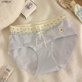  SET 5 QUẦN CHIP COTTON ĐÍNH NƠ NỮ-Giá sỉ 112k/ set 5c