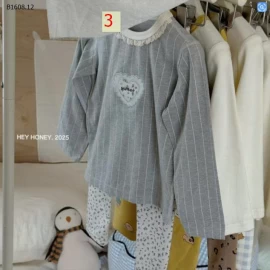 BỘ NGỦ HOẠT HÌNH DÀI TAY HEY.HONEY-Sỉ giá  sz 90-130: 165k sz 140-150: 189k 